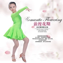 Новинка года; стильные костюмы для латинских танцев для девочек; хлопковое платье с длинными рукавами для латинских танцев для девочек; платья для латинских танцев