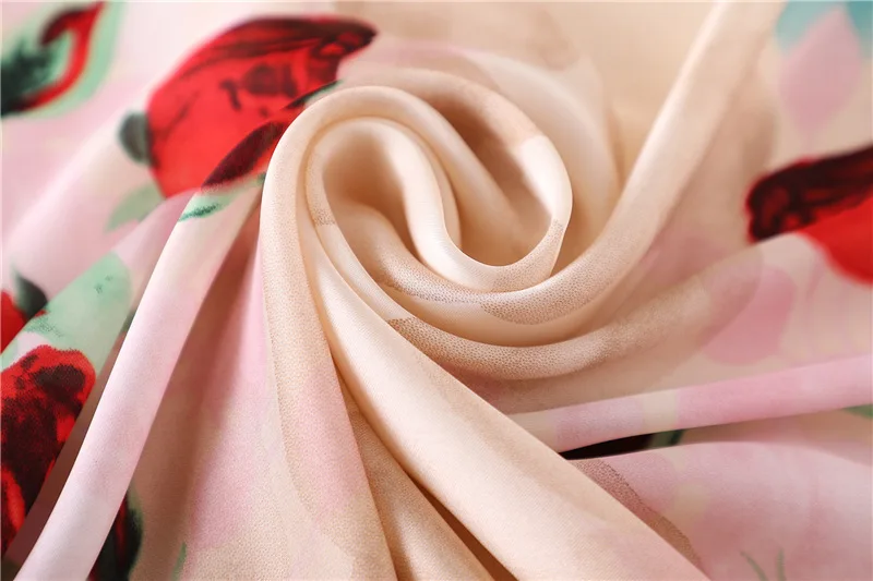 Длинные мягкие пляжные шаль foulard Soie sjaal женский шарф Шелковый шарф люксовый бренд ретро шарфы с цветочным принтом для женщин