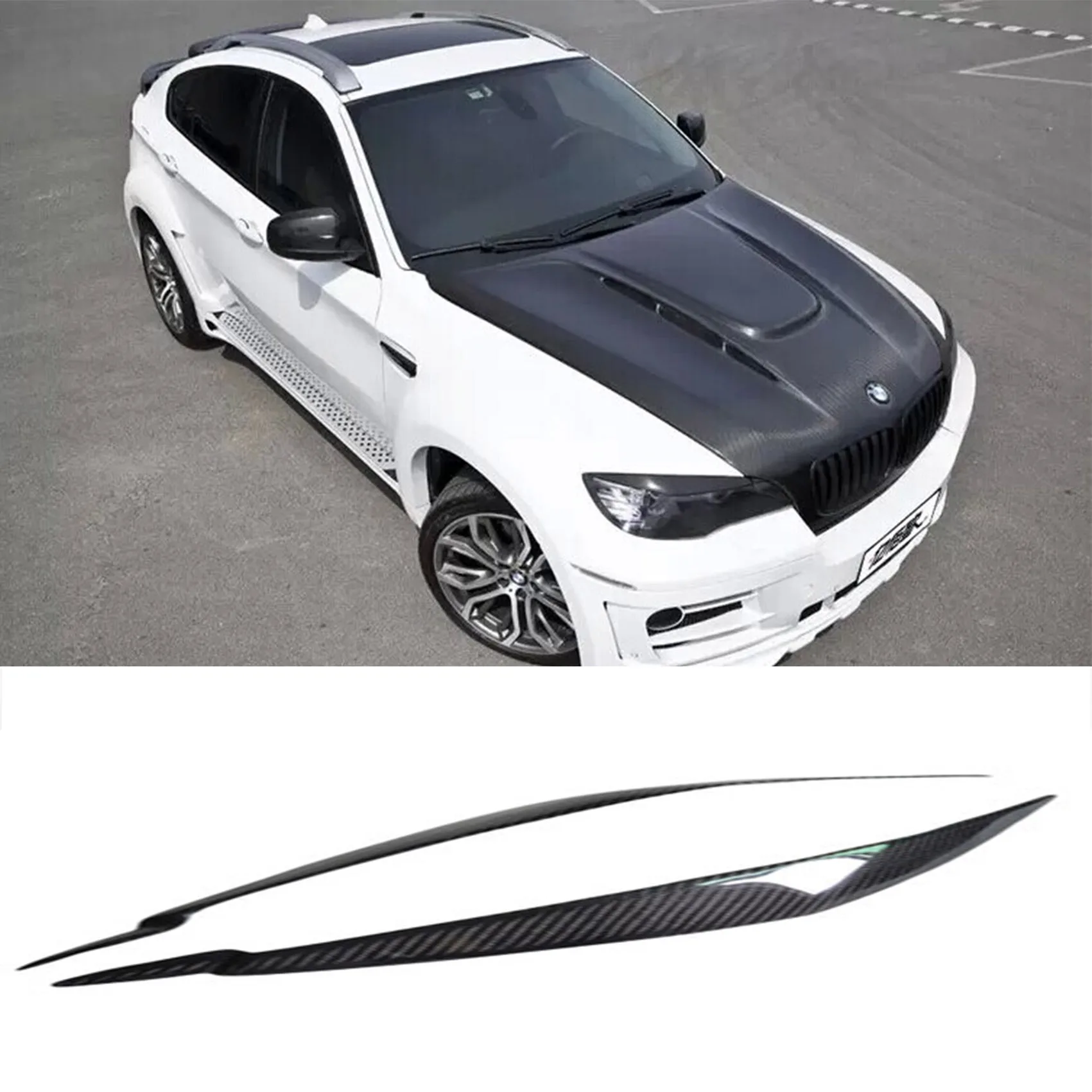 

E71 X6 Car Front Headlight Cover Eyelid Eyebrow sticker for BMW X6 E71 2008-2013