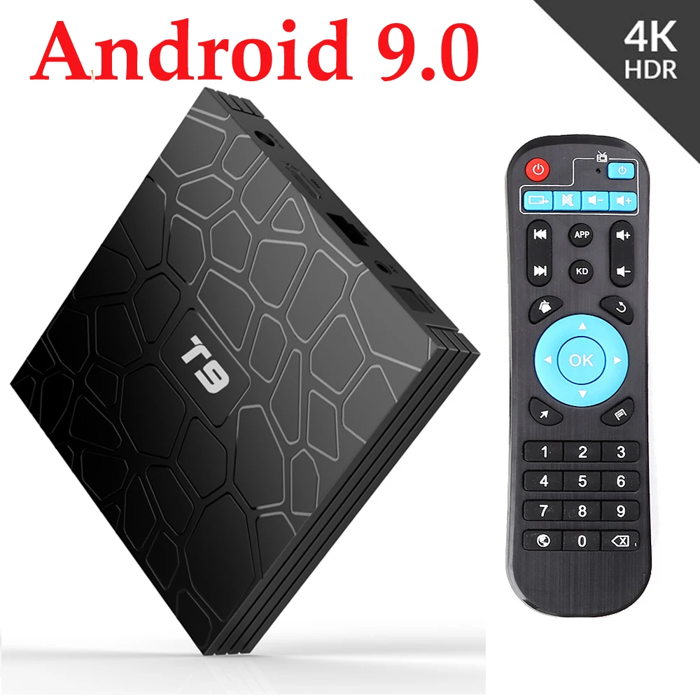 الروبوت 9.0 مربع التلفزيون الذكية VONTAR T9 4 GB RAM 32 GB/64 GB ROM Rockchip RK3328 H.265 4 K اختياري 2.4G/5 Ghz المزدوج WIFI TVbox مجموعة أعلى مربع