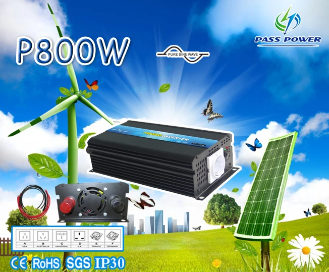 DC12v/24 v/48 v AC100v 120v/220 240 800w Чистая синусоида мощность Инвертор/солнечный инвертор