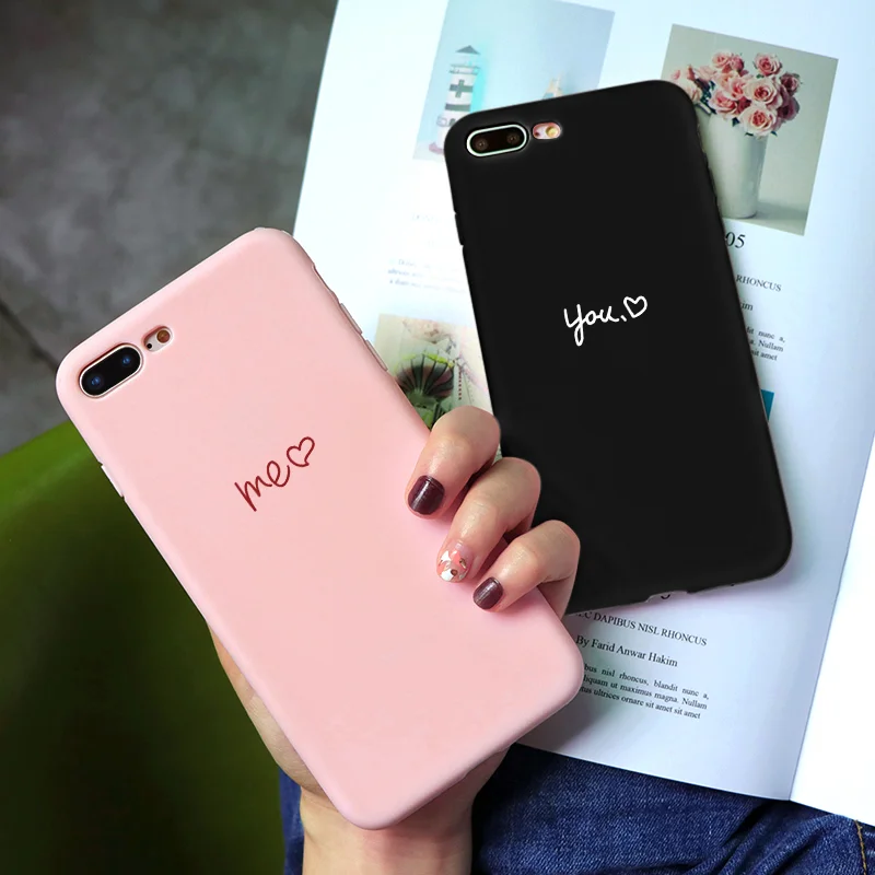 Чехол для телефона Couple you me iPhone XR 7 Plus 8 X милые силиконовые чехлы ярких цветов Xs Max 6