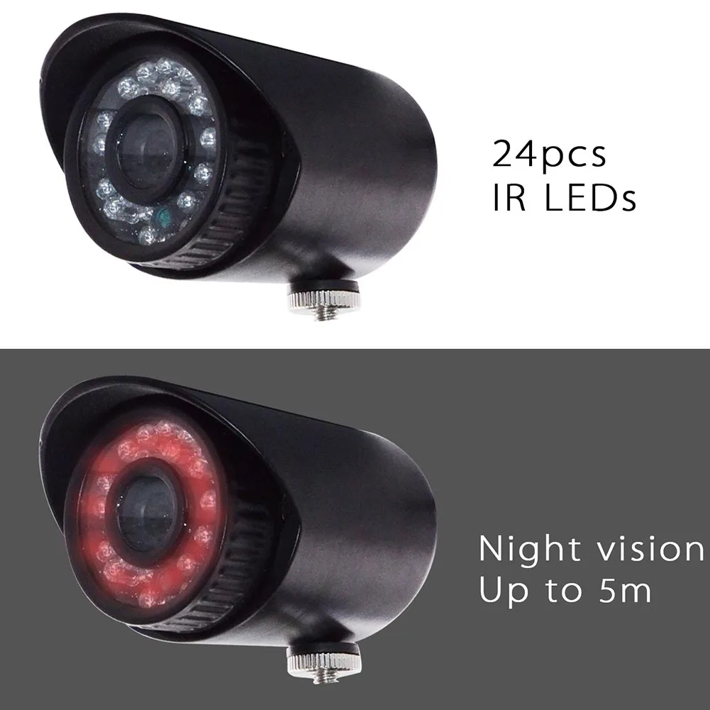 

Newly One Set CCTV Camera Waterproof with 24pcs LEDs HD Night Vision Bullet Camera