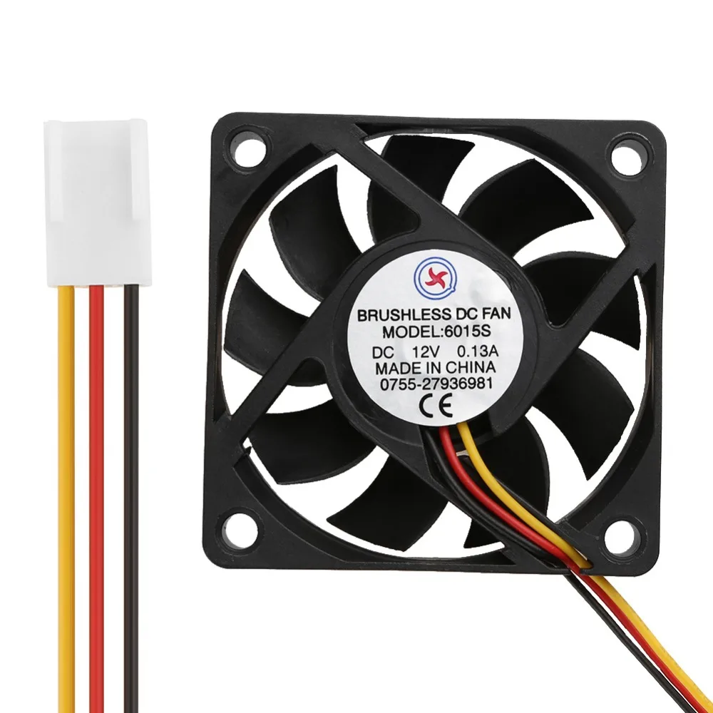 DC 12V 0.13A Low Noise Computer Cooler Fan 60x60x15mm Cooling Fan For universal CPU Computer