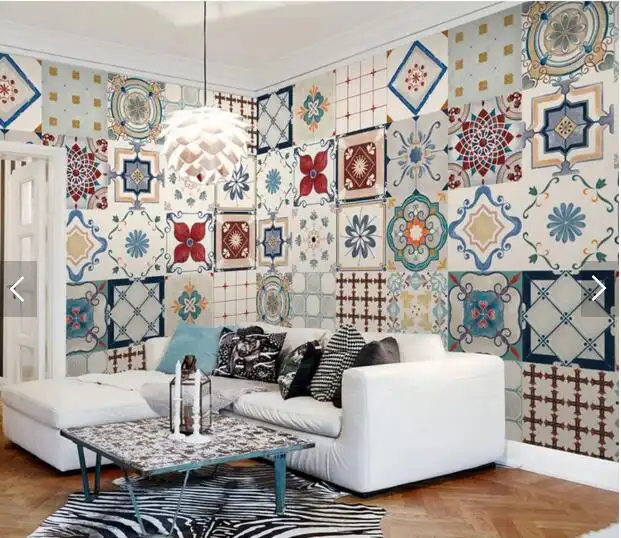 Us 11 25 55 Off Customized Retro Wallpaper Pop Style Ethnic Style Pattern Mural Used For Living Room Bedroom Sofa Background Wall Decoration In