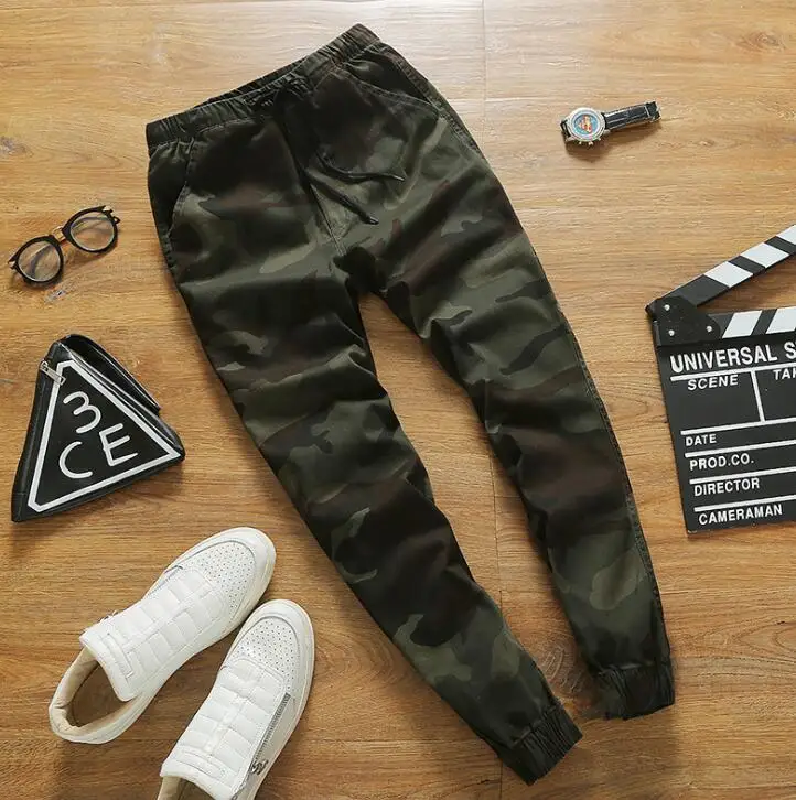 Брюки для бега мужские уличные камуфляжные брюки pantalon homme хип хоп мужские джоггеры спортивные брюки высокое качество мужские брюки - Цвет: Армейский зеленый