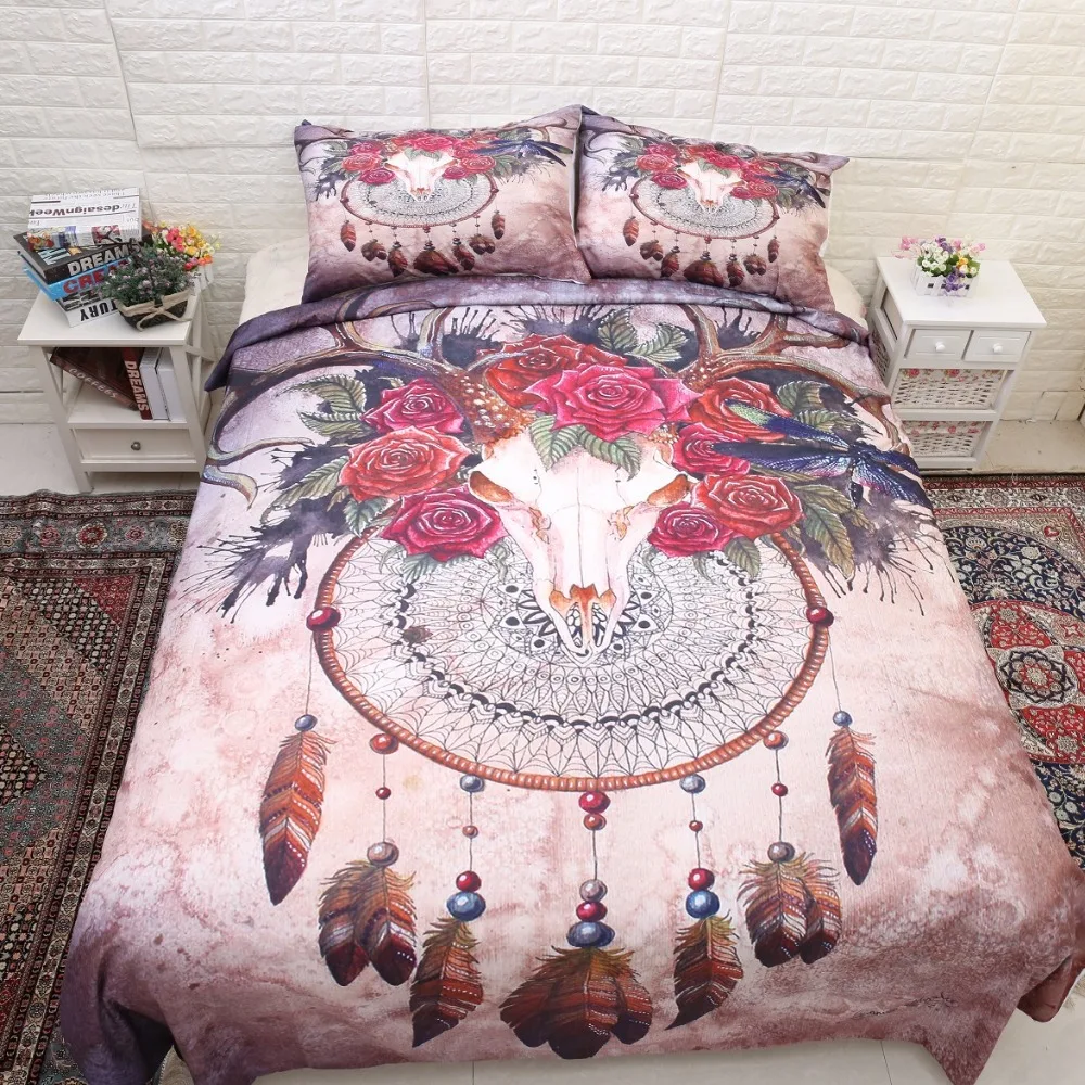 dream catcher sheep twin king queen double bedclothes duvet cover set bedding | Дом и сад