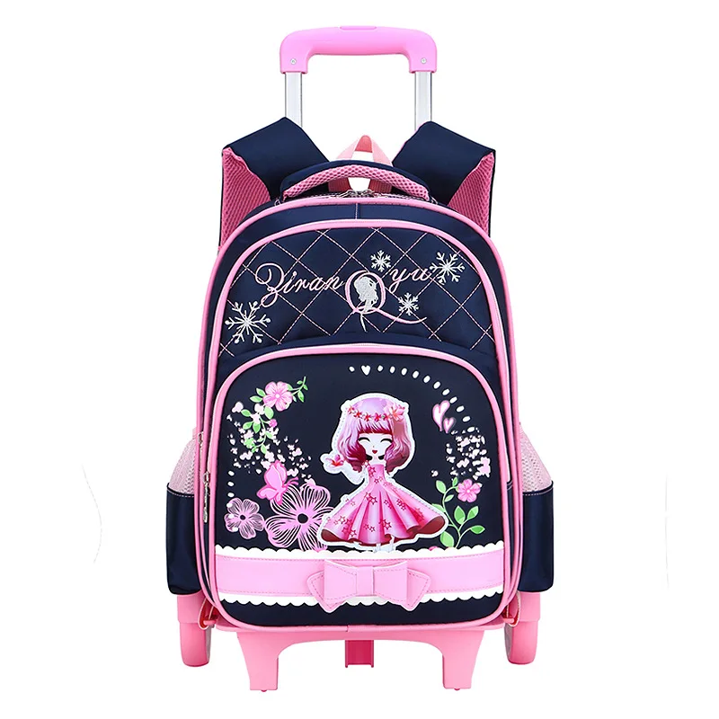 

2019 Waterproof Trolley School backpacks Girls Children School Bags Wheels Travel Bags Luggage Backpacks Kids Rolling Schoolbags