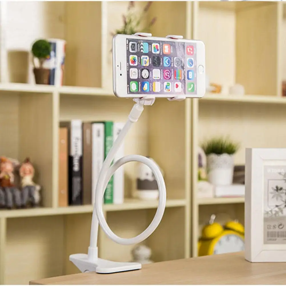 

White Flexible Lazy Bracket Cell Phone Stand Desk Bed For Each Phone Models A273