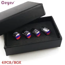 Ceyes автомобильный Стайлинг Эмблемы автомобильные Чехлы аксессуары автошины клапанов стержень шины воздушные крышки чехол для России флаг Лада автостайлинг