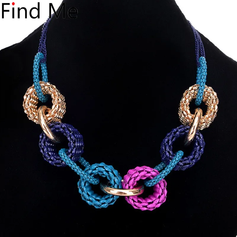 

Find Me 2019 brand Boho long chain big circle Statement Necklace Pendants Ethnic Multilayer collar Choker Necklace Women Jewelry