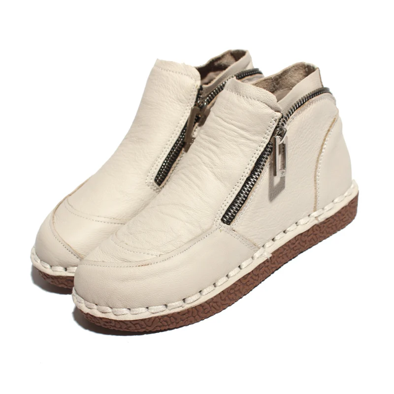

Autumn And Winter New Leather Women's Boots Retro Art Handmade Boots Soft Bottom Comfortable Martin Boots Sen Female