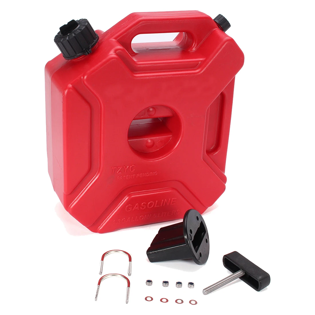 AUTO 5L Plastic Jerry Cans Gas Fuel Tank SUV Motorcycle + Mounting Kit