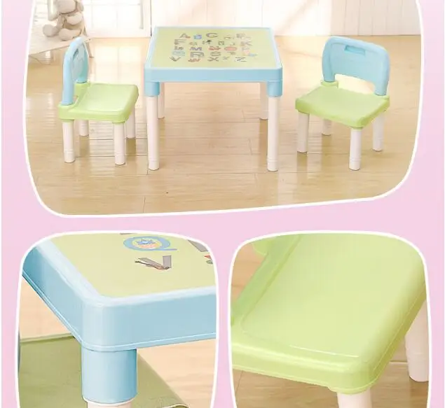Детский стол и 2 стула, набор ABC алфавит, детский пластиковый подарок для малышей, бренд для мальчиков и девочек