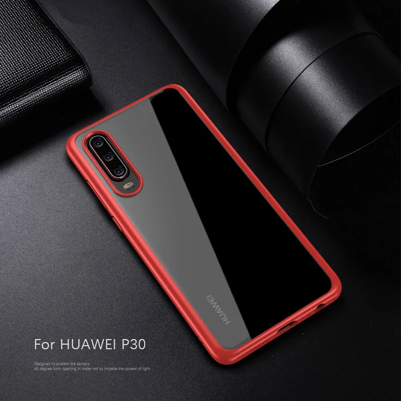 Huawei P30 20 Pro Чехол huawei P20 Lite чехол s Мягкая силиконовая рамка+ прозрачный акриловый твердый чехол для huawei P30 20 Coque - Цвет: Red