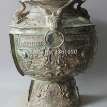 Xd 00413 1" Архаический Китайской Династии Бронзовый Овцы Вино Ware Сосуд Ваза Пот Jar Крок