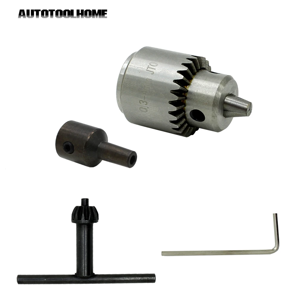 0.3 4mm JTO Taper Mounted Drill Chuck with key Lathe Chuck Pcb Drill
