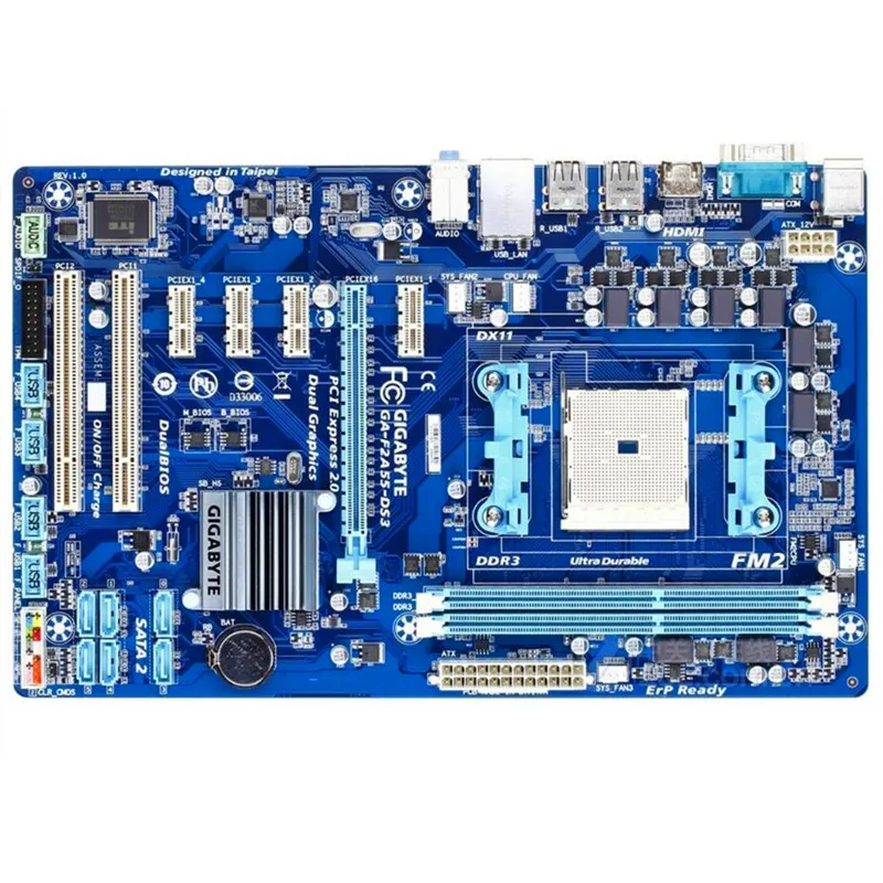

Free shipping 100% original motherboard for Gigabyte GA-F2A55-DS3 F2A55-DS3 DDR3 FM2 F2A55-DS3 integrated graphics desktop