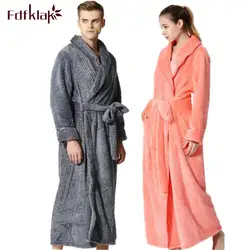 Fdfklak теплая дутая куртка зимний халат женские длинные рукава фланелевый Халат женские пижамы Домашняя одежда пары Халат банный Халат