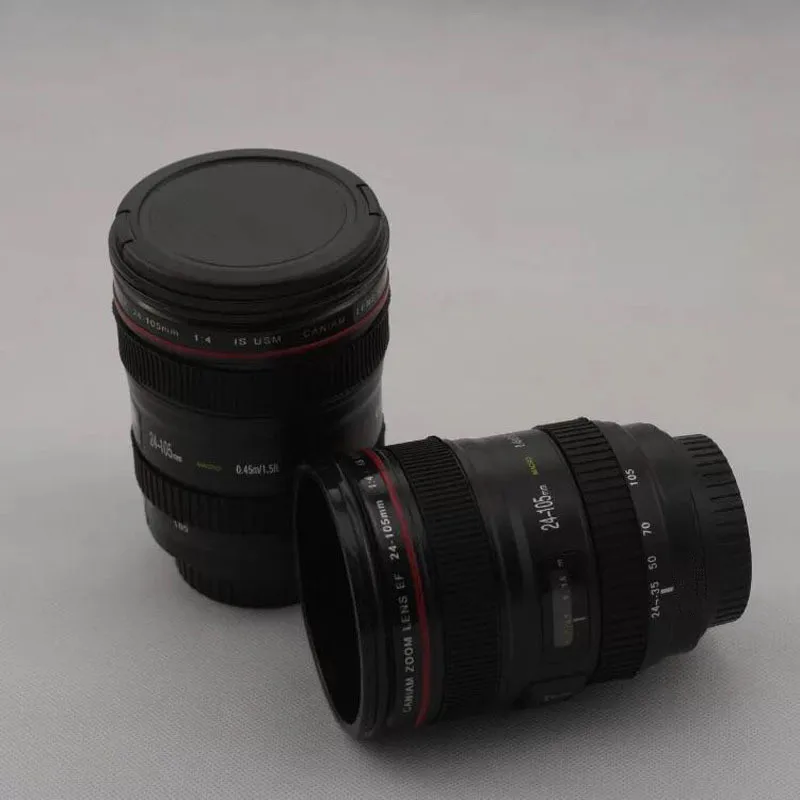 

SLR Camera Lens Plastic Coffee Tea Mugs 400ML Creative Cups And Mugs With Lid Creative Camera Lens Shaped Mugs