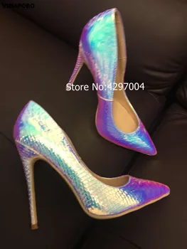 

New Arrival Sexy Snake Skin Shallow Women's Party Shoes Mixed Colors PU Leather Pointed Toe High Heels Shoes Women Pumps Fashion