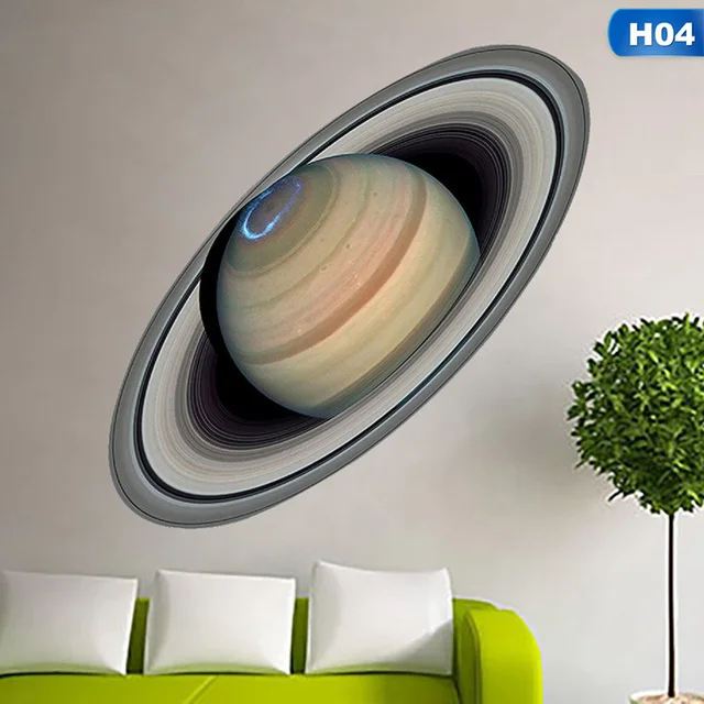 Us 122 6 Offluminous Solar System Wall Mural Wall Sticker Diy Planets Fluorescent Wall Stickers Removable Glow In The Dark Planets Stickers In