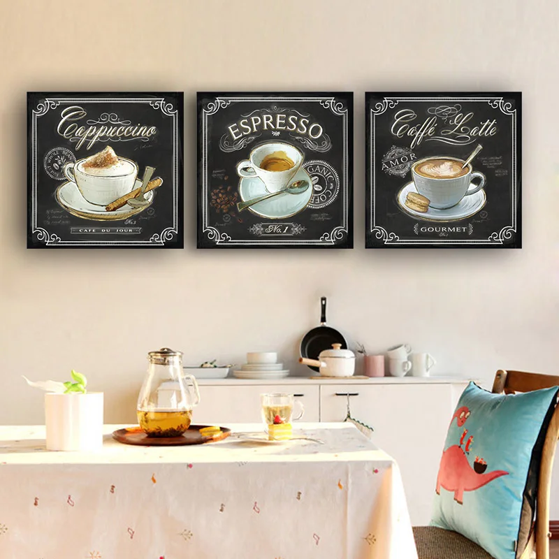 Coffee Cappuccino Kitchen Picture CANVAS WALL ART Square Print 
