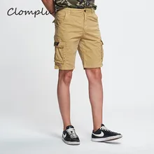 Clomplu шорты для женщин для мужчин лето г. Хлопковые Бриджи плюс размеры армейский зеленый желтый серый черный Модные