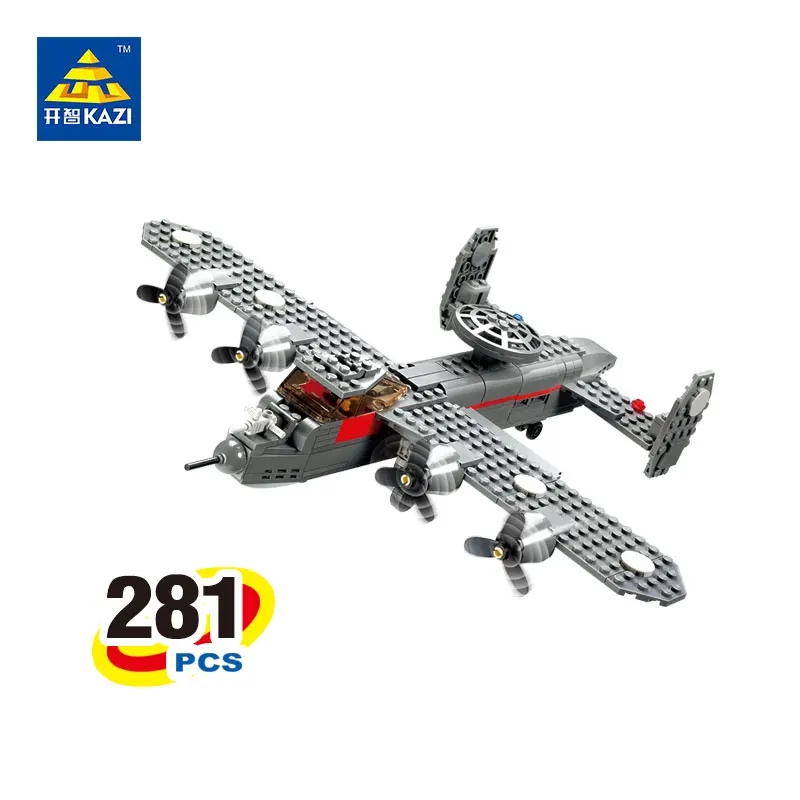 

KAZI 84007 281pcs 3D Construction Educational Plastic Building Block Set Military Army Reconnaissance Aircraft Toys For Children