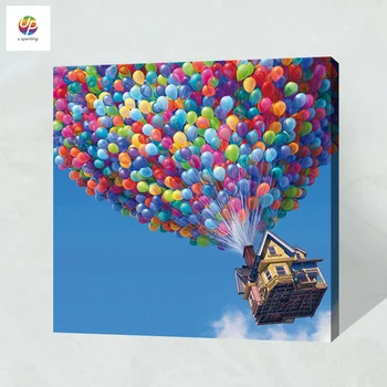 

Frameless Digital Painting By Number Hot Air Balloon Acrylic Paint Abstract Modern Wall Art Canvas Painting For Home Deco