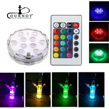 Светодиодный светильник на батарейках для кальяна, кальяна, наргиле, украшение для бара и вечеринки с пультом дистанционного управления, водопровод, цветной светодиодный светильник