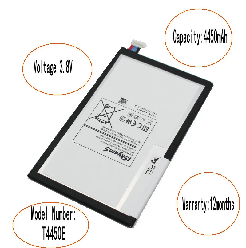 Сменный аккумулятор iSkyamS 1x4450 мАч T4450E для Samsung Galaxy Tab 3 8 0 T310 T311 T315 Φ E0288