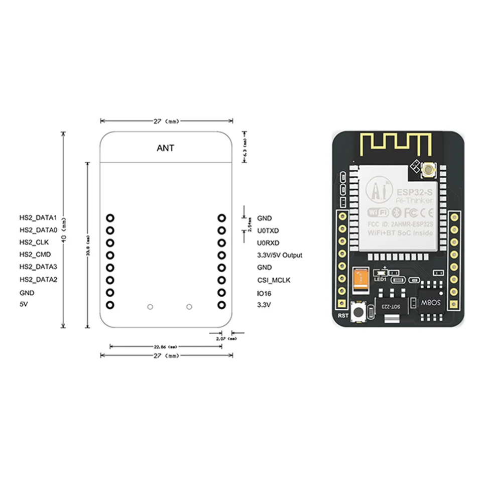 ESP32-CAM беспроводной доступ в Интернет Wi-Fi модуль ESP32 серийный wi-fi ESP32 CAM макетная плата 5V Bluetooth с OV2640 Камера модуль