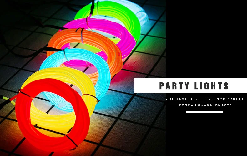 Buy Creative EL Wire Rope Tube Cable Tape DIY Led Strip String Lights Flexible