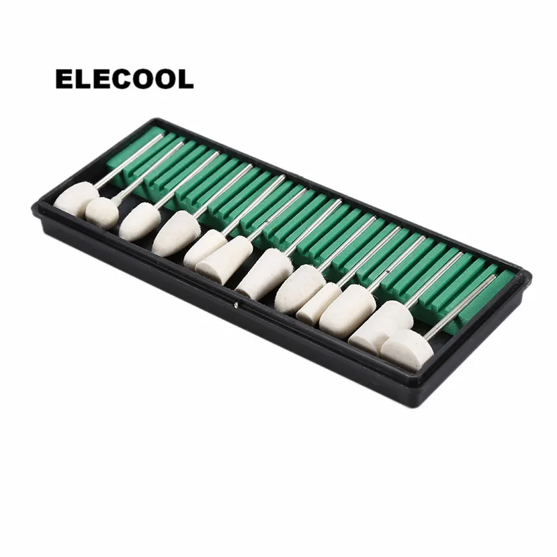 ELECOOL 12pcs Wool Grinding Head Nail Drills Bits For Cuticle Remove Clean Salon Pedicure Manicure tools | Красота и здоровье