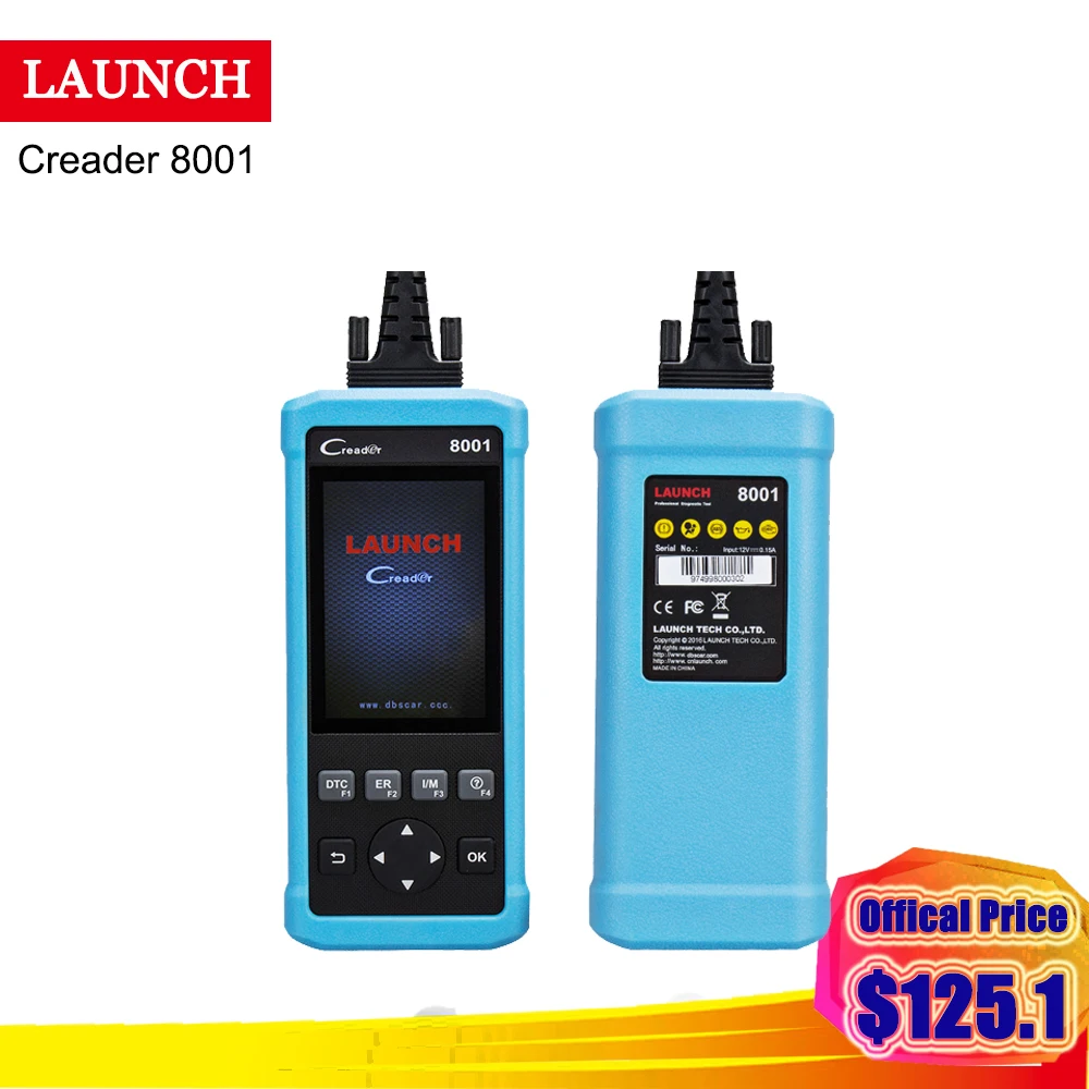 

Launch CReader 8001 OBDII/EOBD ABS SRS diagnositic oil reset /EPB reset OBD2 Scanner OBD 2 Code Reader
