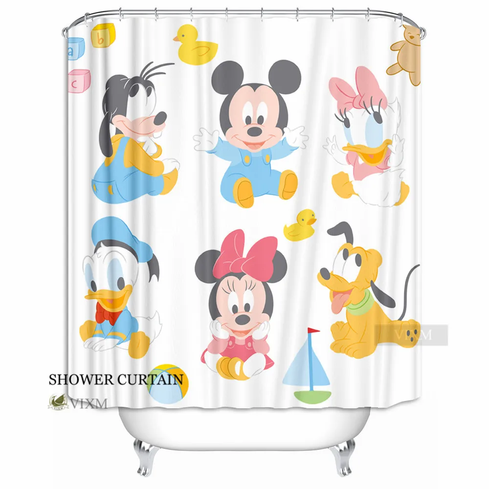 VIXM Home Christmas Minnie & Mickey Mouse Shower Curtain Red Cartoon Princess Bath Curtains Waterproof For Bathroom Accessories in Shower Curtains from Home