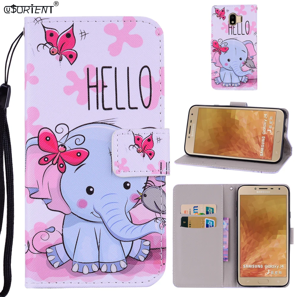 

For Samsung Galaxy J4 2018 Cute Flip Wallet Case SM-J400F/DS Card Slot Phone Bag SM-J400G/DS SM-J400M/DS Leather Bumper Cover