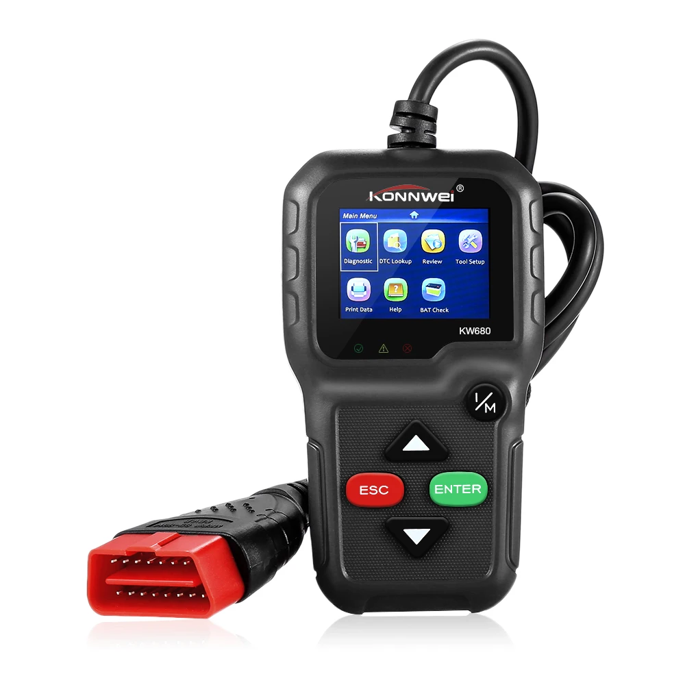 

Konnwei KW680 Code Reader Car OBD II CAN Auto Diagnostic obd2 Scanner Multiple Languages KW 680 Diagnostic Tool with Free Gift