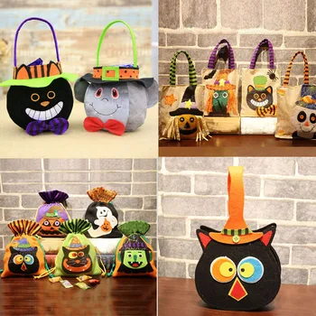 

Colorful Halloween Candy Bag Gift Bags Pumpkin Trick or Treat Bags Hallowmas Gift For Kids Event Party Supplies
