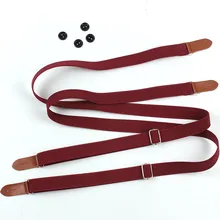 Дизайн, мужские подтяжки, женские подтяжки, винно-красные, не перекрещивающиеся ремни, для взрослых, унисекс, регулируемый, модный, декоративный плечевой ремень