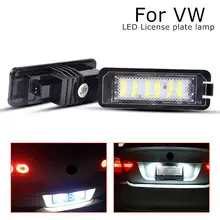 2 Pcs Numero di Licenza LED Luce Targa lampade auto Esterno Accessori fit for volkswagen Lupo polo Scirocco CC VI EOS GOLF 4 5 6 7
