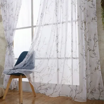 

Tulle Curtains for Living Room Bedroom Kitchen Romantic Custom Flower Floral Voile Sheer Door Window Home Decor
