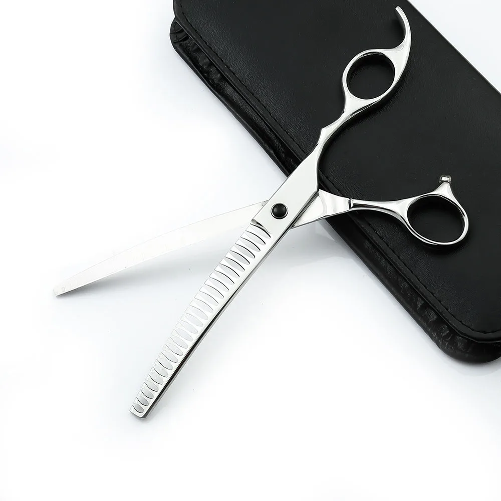 

7.5 inch Professional Pet Grooming curved Scissors Puppy Dog Cat Kitten Hair Thinning Scissors Pet Haircut Toothed Blade Shears