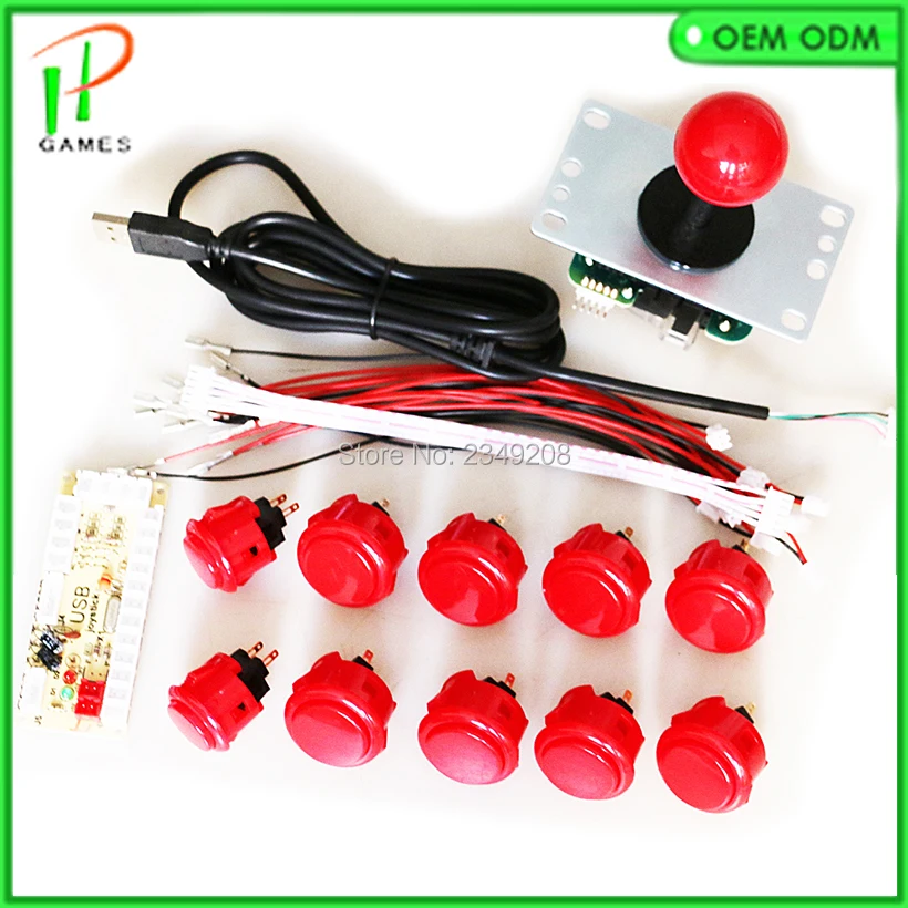 

1 Player Arcade DIY Kit Zero Delay USB Encoder with Original Sanwa Joystick 5 Pin Joystick OBSF-30/24 Button