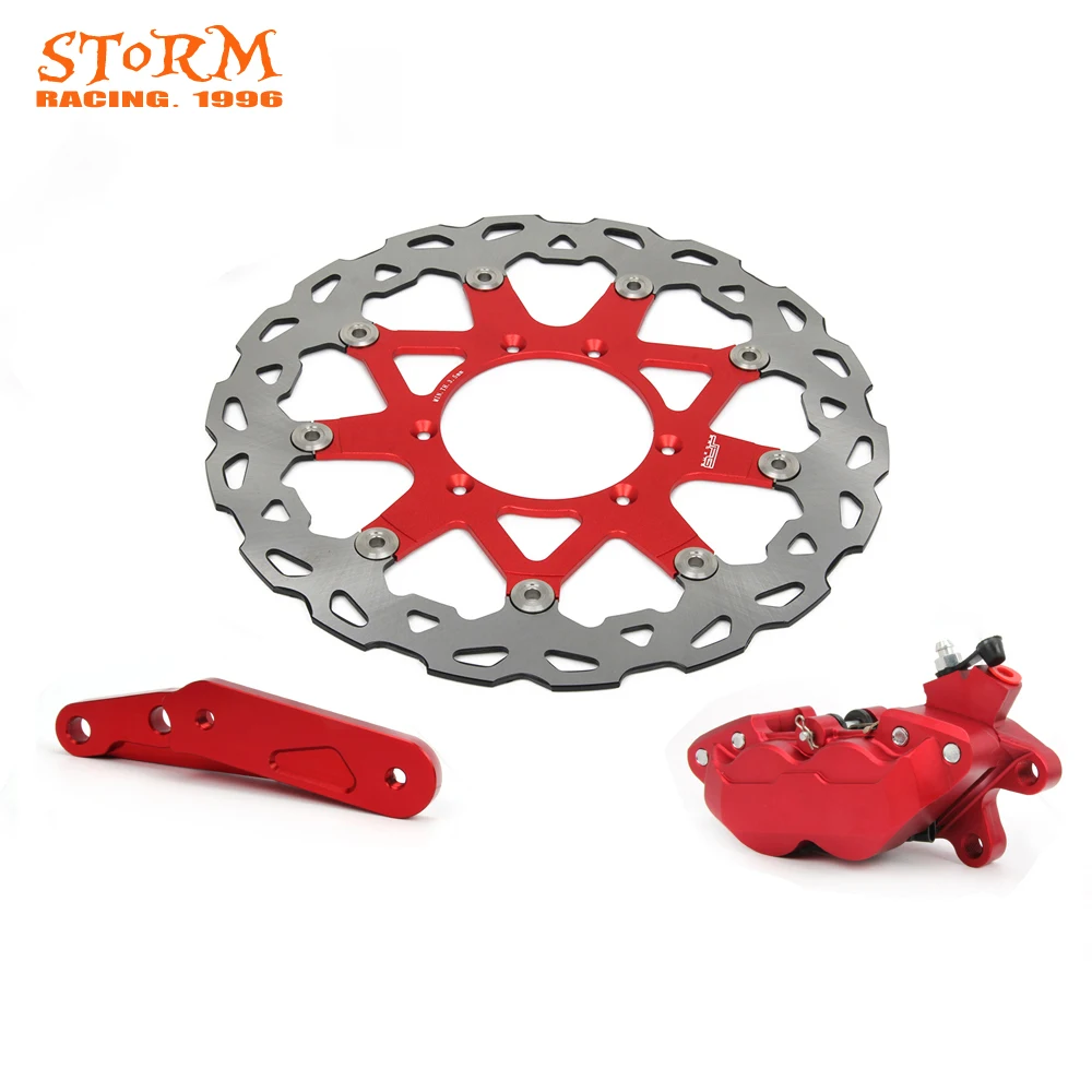 CNC 320MM Floating Brake Disc Bracket Adaptor 4 Pot Caliper Set For CR 125E 125R 250R 250E CRE 250F 250X CRF250R CRF450R CRF450X |