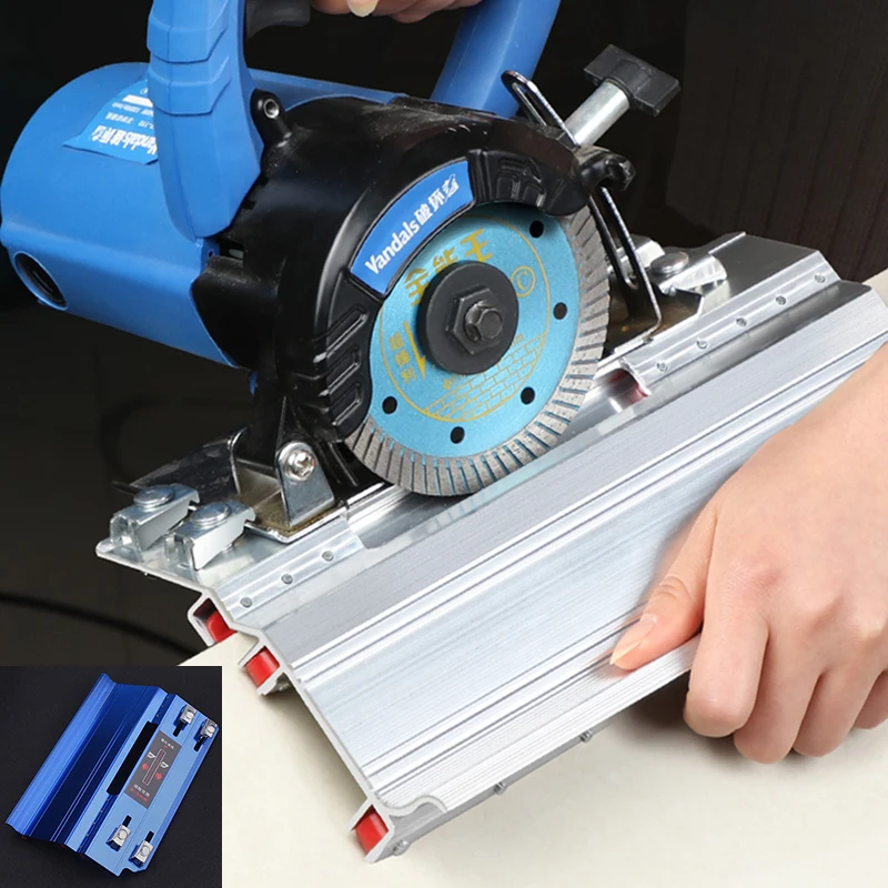 

Tiling 45 Degree Angle Cutting Helper Tool Tiles Exposed Outside Corner Construction Tool for Stone Cutting Machine Blue Silver