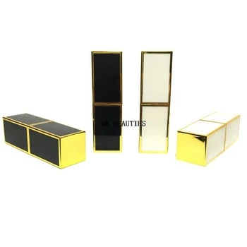 

500Pcs/Lot Square Gold Edge Empty Lipstick Tubes DIY Homemade Lipstick Materials 12.1mm Inner Diameter Refillable Bottle