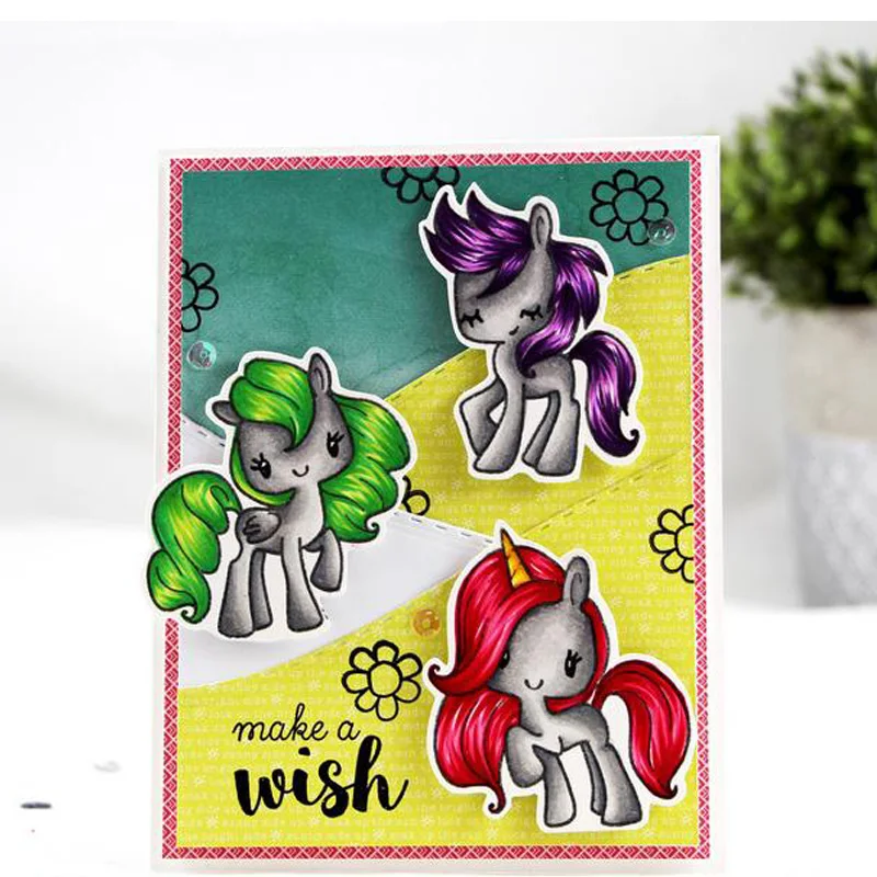

Unique Unicorn Transparent Clear Silicone Stamp/Seals for DIY Scrapbooking/Photo Album Craft Valentine Decorative Clear Stamp