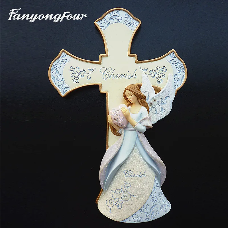 

Cross Flower Fairy Silicone Mold Cake Mold Chocolate Gypsum Candle Soap Candy Mold Kitchen Baking Free Shipping